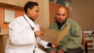 Doctor Reviewing Chart With Patient